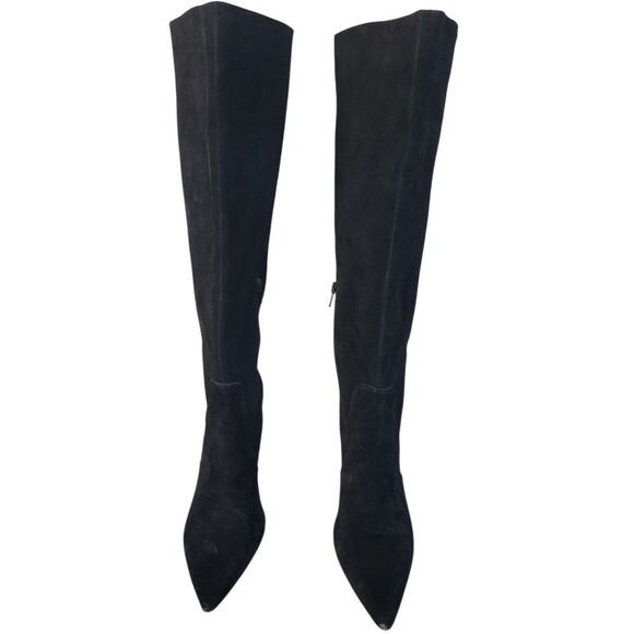 Steve Madden Evey Womens Black Suede Wide Calf Block Heel Thigh High Boots NWOB - Picture 6 of 15